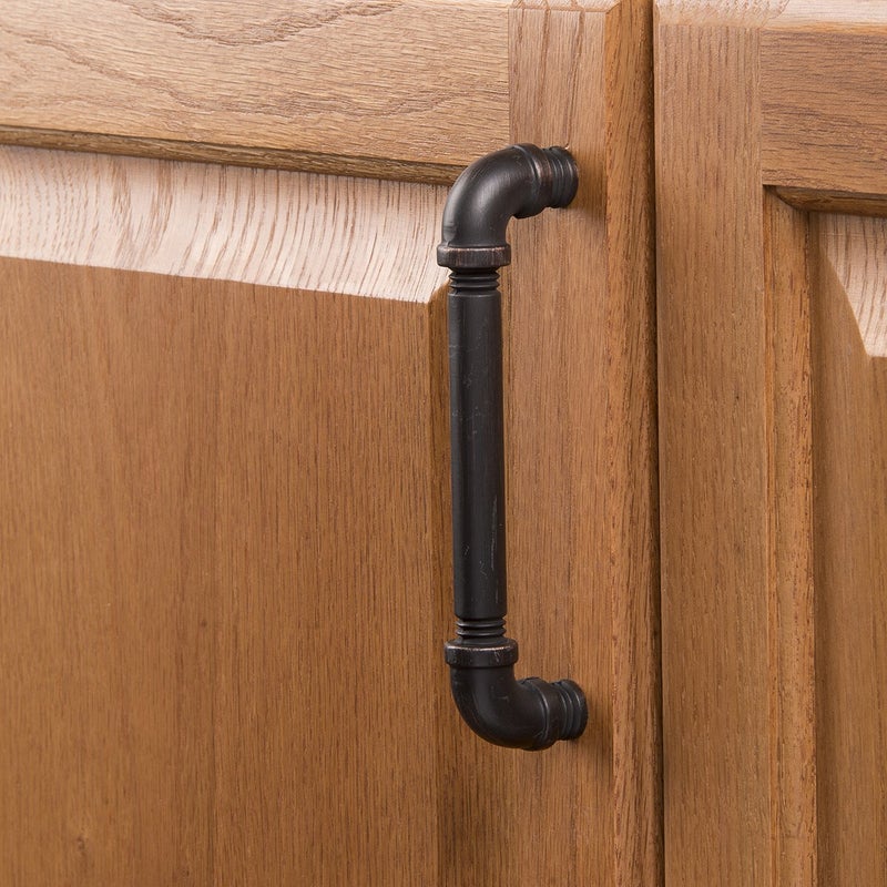 Hickory Hardware 1 Pack Solid Core Kitchen Cabinet Pulls, Luxury Cabinet Handles, Hardware for Doors & Dresser Drawers, 5-1/16 Inch (128mm) Hole Center, Vintage Bronze, Pipeline Collection - Image 2